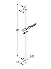 Set dus Kludi, Fizz,1S, cu bara de 90 cm, crom