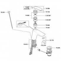 Baterie lavoar Kludi, Balance, cu ventil, crom