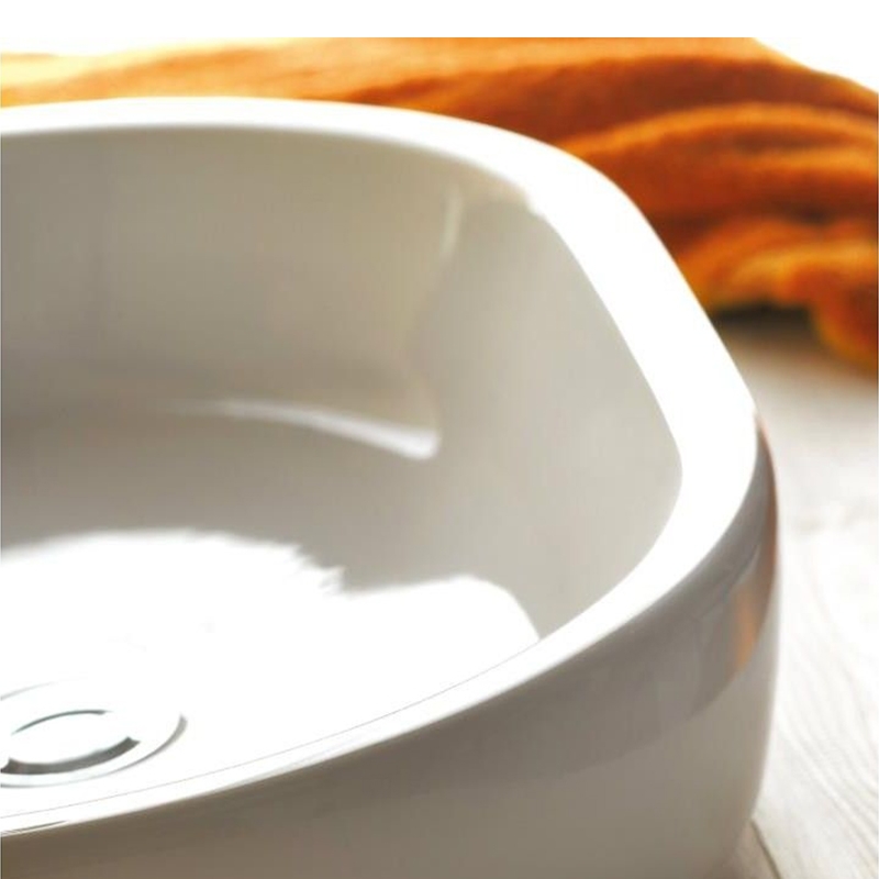 Lavoar Cersanit, Caspia, oval pe blat, 60 cm, alb