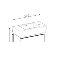 Lavoar pentru mobilier Arthema, Mignon, baterie pe stanga, 50 cm, alb