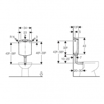 Rezervor WC Geberit, AP116PLUS, cu compartiment pentru odorizant pastila