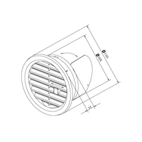 Rama de aerisire Haco, rotunda, cu inchizator, Ø 10.5 cm, alb