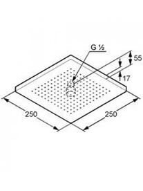 Cap dus Kludi, A-QA, 25 x 25 cm, crom