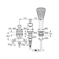 Baterie cada-dus Kludi, Balance, crom