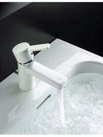 Baterie lavoar Kludi, Zenta XL, cu ventil, alb