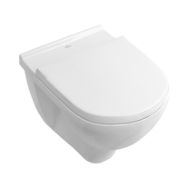 Set vas WC Villeroy & Boch, O.Novo,  suspendat, cu capac soft close si quick release, alb