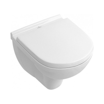 Set vas WC Villeroy & Boch, O. Novo, suspendat COMPACT, Ceramic Plus, cu capac soft close, alb