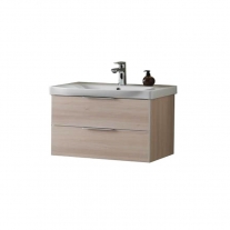 Set mobilier suspendat si lavoar Kolpasan, Lana, 80 cm, lemn deschis