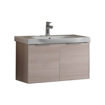 Set mobilier suspendat si lavoar Kolpasan, Lana, 80cm, lemn deschis