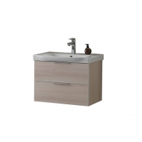 Set mobilier suspendat si lavoar Kolpasan, Lana, 65 cm, lemn deschis