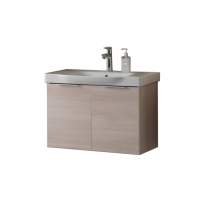 Set mobilier suspendat si lavoar Kolpasan, Lana, 65 cm, lemn deschis