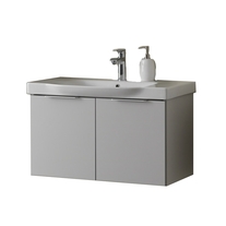 Set mobilier suspendat si lavoar Kolpasan, Lana, 80 cm, gri deschis