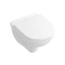 Set vas WC Villeroy & Boch, O.Novo, suspendat COMPACT, cu capac soft close, alb