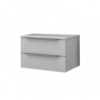Set mobilier suspendat si lavoar Kolpasan, Tara, 71 cm, alb mat 