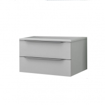 Set mobilier suspendat si lavoar Kolpasan, Tara, 91 cm, alb mat