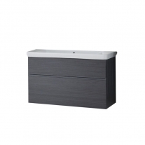 Set mobilier suspendat si lavoar Kolpasan, Oxana, 105 cm, stejar inchis