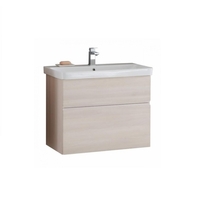 Set mobilier suspendat si lavoar Kolpasan, Oxana, 60 cm, salcam deschis