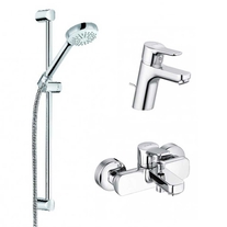 Set 3 in 1 Kludi, Pure & Easy, baterie lavoar + baterie cada-dus + set dus