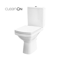 Set vas WC Cersanit, Easy New, stativ, alimentare verticala, Rimless cu rezervor si capac Soft-Close si Easy Off inclus