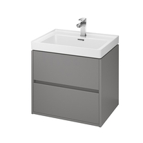 Mobilier suspendat Cersanit, Crea, cu doua sertare, 60 cm, gri