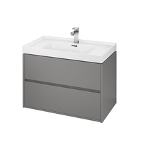 Mobilier suspendat Cersanit, Crea, cu doua sertare, 80 cm, gri