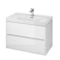 Mobilier suspendat Cersanit, Crea, cu doua sertare, 80 cm, alb