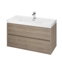 Mobilier suspendat Cersanit, Crea, cu doua sertare, 100 cm, stejar