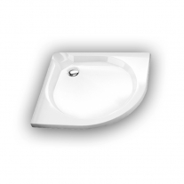 Cadita de dus semirotunda, 90 x 90 x 3,5 cm, slim, alba, Delta, Aquaform