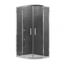 Cabina de dus Sanswiss, Ocelia, semirotunda  90 x 90 cm, cu acces pe mijloc, crom lucios