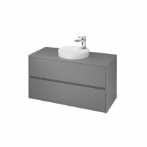 Mobilier suspendat Cersanit, Crea, pentru lavoar pe blat, 100 cm, gri