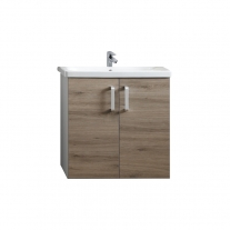 Set mobilier suspendat si lavoar Kolpasan, Evelin, 65 cm, stejar gri