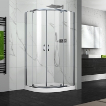 Cabina de dus semirotunda Mediterraneo, Siracusa 90x90, cu 2 usi batante si 2 elemente fixe