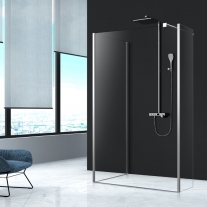 Paravan de dus Mediterraneo, Trixie 90 x 118 x 30 x 190 cm, din 3 elemente fixe  