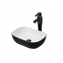 Lavoar pe blat Fluminia, Crius, dreptunghiular, 45.5 x 32 cm, alb-negru