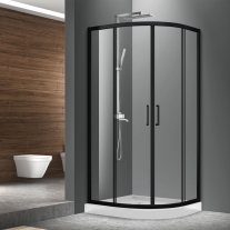 Cabina de dus Mediterraneo, Meda Black, semirotunda 90 x 90 cm, negru