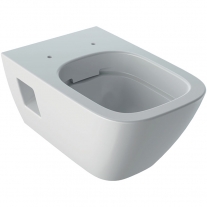 Vas WC suspendat Geberit, Selnova Square, forma partial inchisa, rimfree, alb