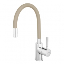 Baterie de bucatarie, Ferro, Zumba, cu pipa flexibila bej