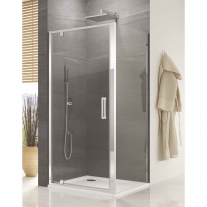 Set cabina de dus Sanswiss, Ocelia, patrata 80 x 80 cm, cu usa batanta si perete fix, crom lucios