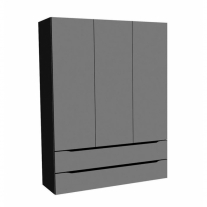 MALAYA, M 1301/1000, DARK GRAY, DULAP MARE CU 3 USI SI 2 SERTARE, 100X31.8X130CM, 573780