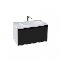 Set mobilier cu lavoar, Kolpasan, Pandora, suspendat, 110 cm, negru 