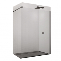 EASY, PARAVAN INDEPENDENT,CU PROFIL DE FIXARE PE PERETE, NEGRU MAT,STICLA TRANSPARENTA 8MM, 800X2000 MM, STR4P0800607