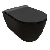 Vas WC suspendat Hatria, Fusion, Rimless, negru mat