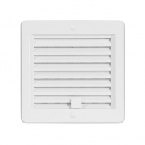 Rama de aerisire Haco, cu jaluzele si inchizator, 15 x 15 cm, alb