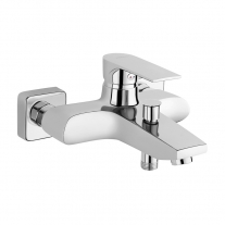 Baterie cada-dus, Algeo Square, cu montaj pe perete, crom