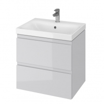 Mobilier suspendat Cersanit, Moduo, pentru lavoar incastrabil, 60 cm, gri