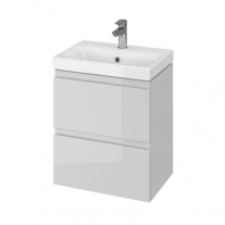 Mobilier suspendat Cersanit, Moduo Slim, pentru lavoar incastrabil, 50 cm, gri