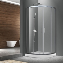 Cabina de dus Mediterraneo, Meda, semirotunda, 80 x 80 cm, crom