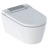 Set vas WC suspendat, Geberit, Aquaclean, Sela, cu capac cu functie de bideu, alb