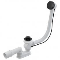Sifon pentru cada, Alcadrain, ventil cu preaplin, negru mat