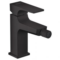 Baterie bideu cu ventil click-clack, Hansgrohe, Metropol, negru mat